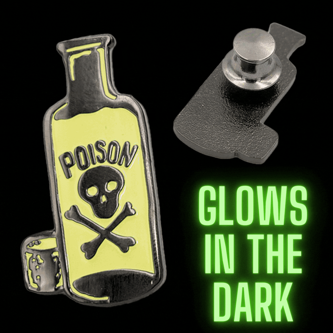 Poison Bottle Hard Enamel Pin (Glow In The Dark) - FootClothes