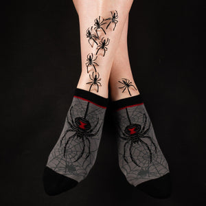 PREORDER Black Widow Spider Ankle Socks - FootClothes