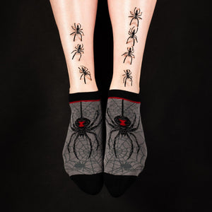 PREORDER Black Widow Spider Ankle Socks - FootClothes