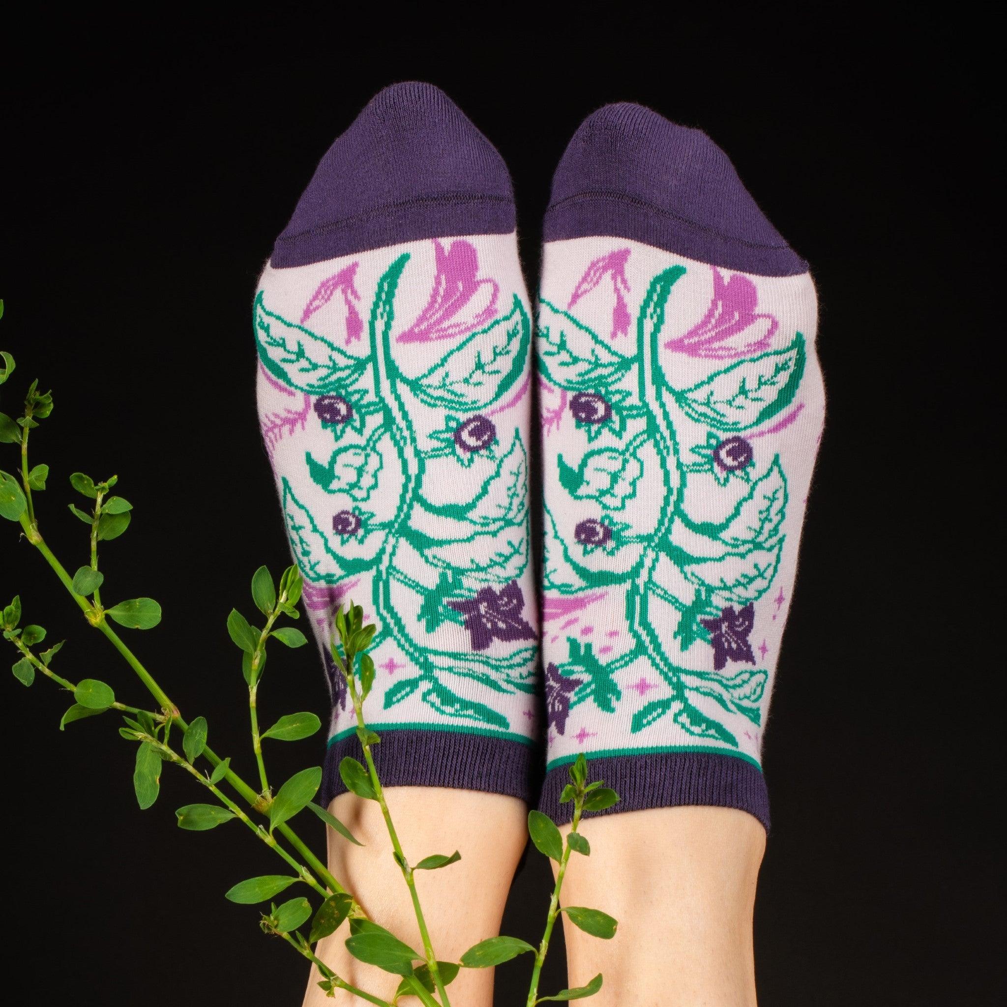 PREORDER Belladonna Deadly Nightshade Ankle Socks - FootClothes
