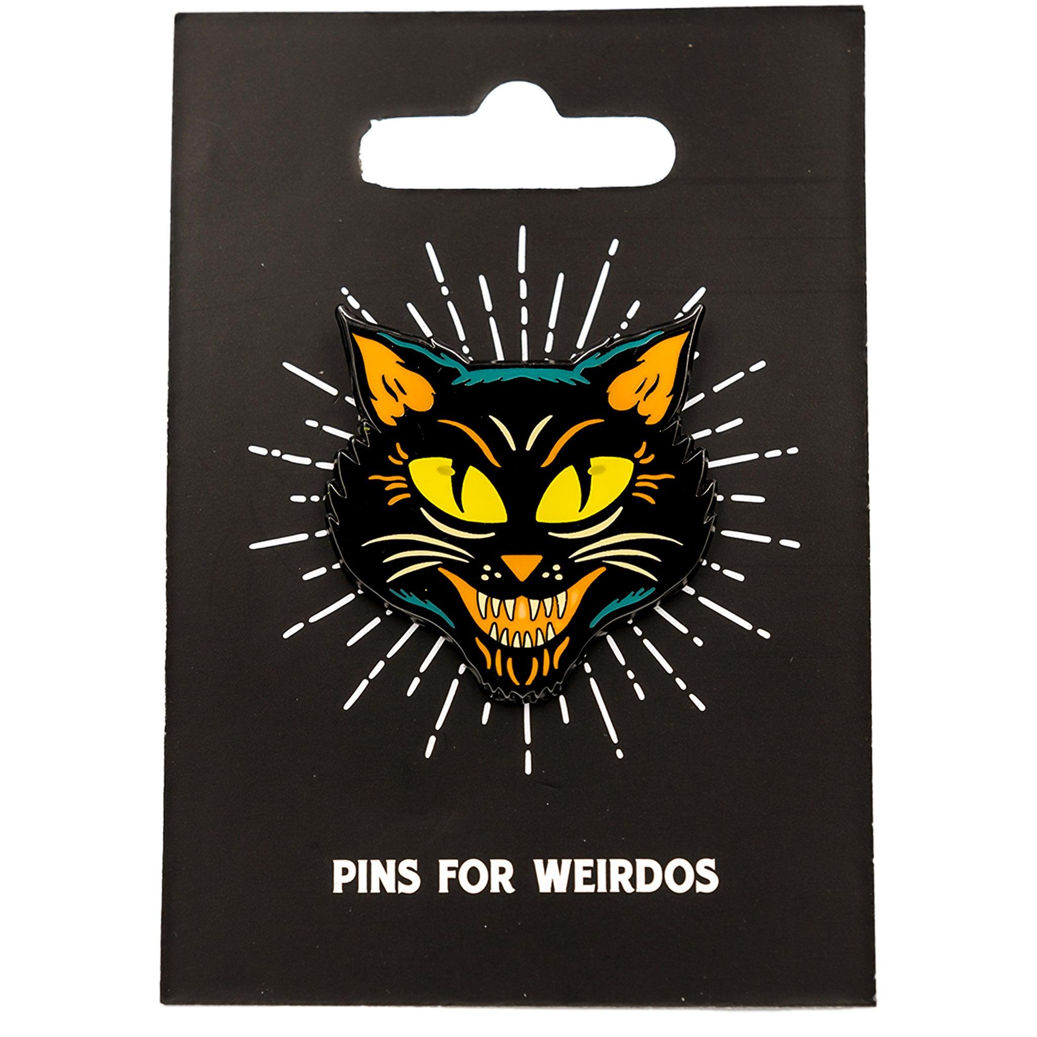 Vintage Black Cat Hard Enamel Pin - FootClothes