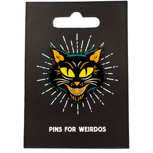 Vintage Black Cat Hard Enamel Pin - FootClothes