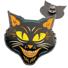Load image into Gallery viewer, Vintage Black Cat Hard Enamel Pin - FootClothes
