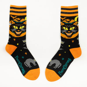 Vintage Black Cat Crew Socks - FootClothes