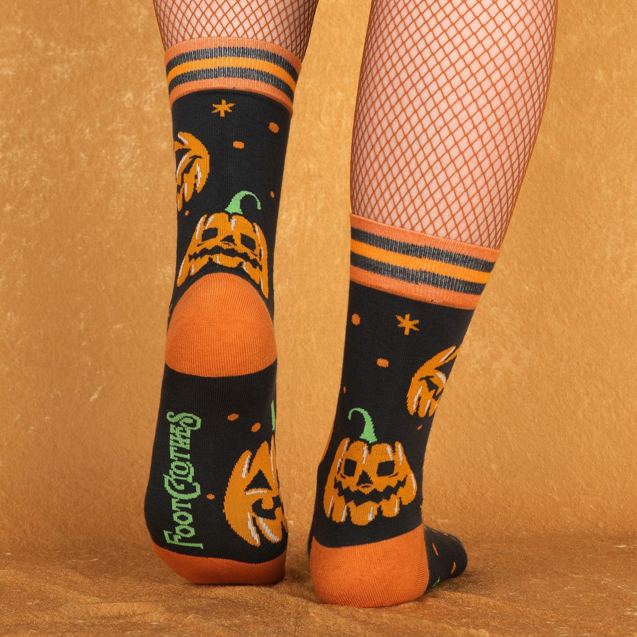 Vintage Jack-O'-Lantern Pumpkin Crew Socks - FootClothes
