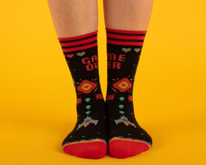 PREORDER Game Over 80s Video Game Crew Socks - FootClothes