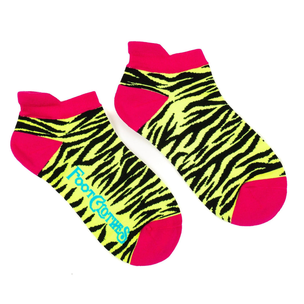 PREORDER 80s Neon Tiger Stripe Ankle Socks - FootClothes