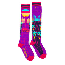 Load image into Gallery viewer, PREORDER Miami Synthwave Knee High Socks - FootClothes

