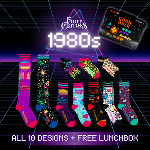 LIMITED OFFER: 80s Sock Pack + Free Lunchbox: All 10 Designs - FootClothes