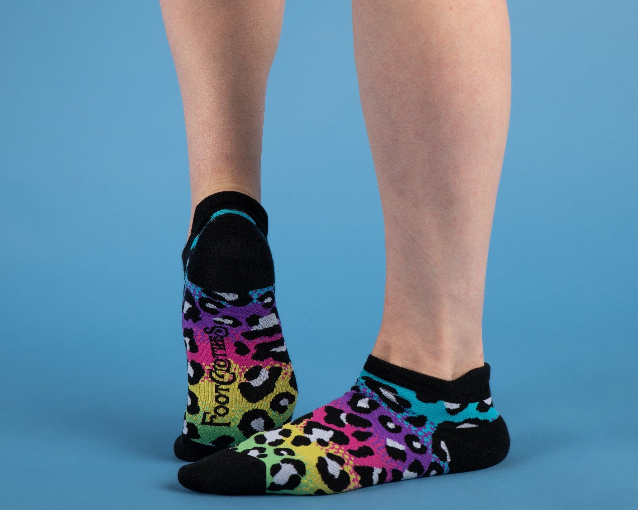 PREORDER Rainbow Leopard Print Ankle Socks - FootClothes