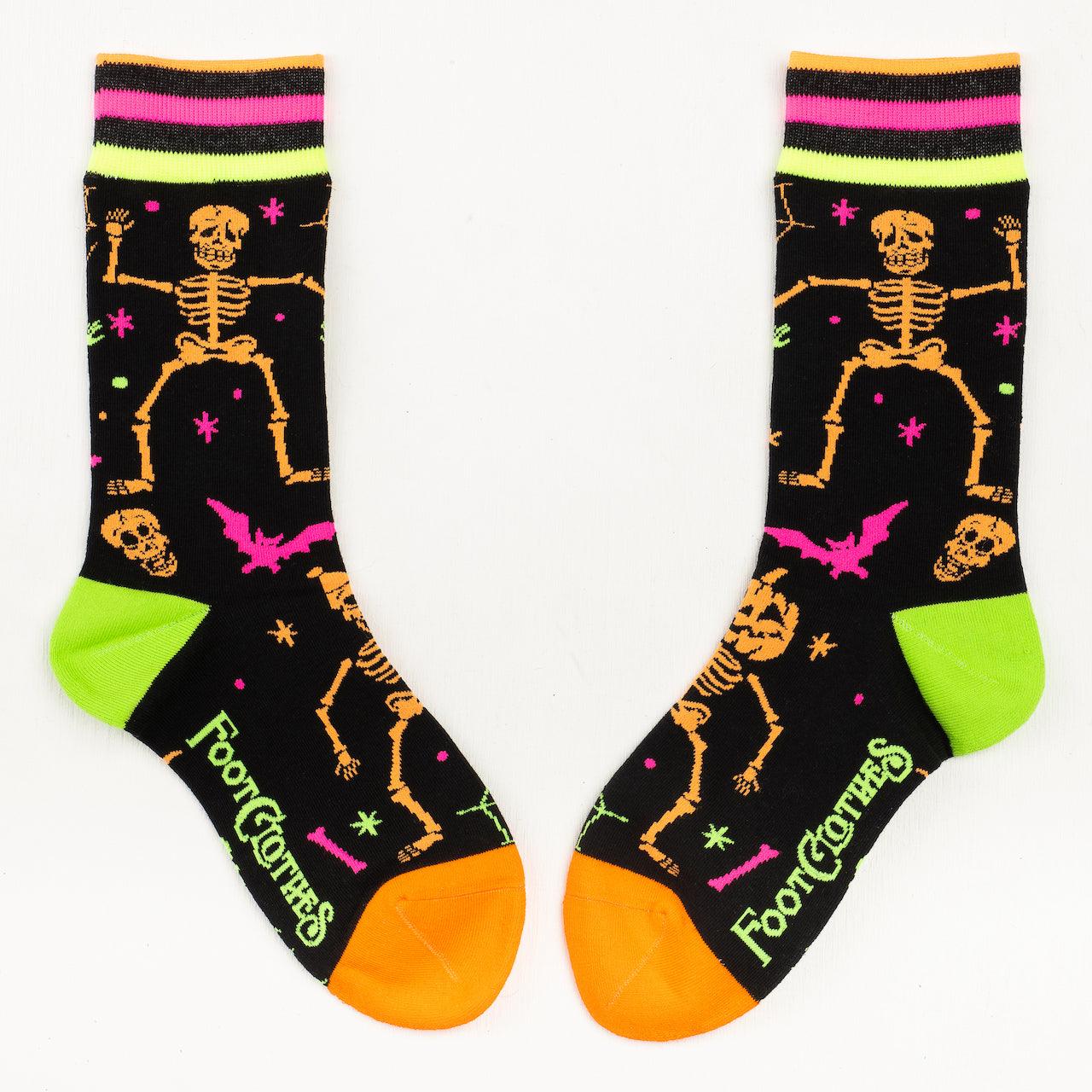 Rave Skeletons Crew Socks - UV Reactive | FootClothes | Socks | 1005