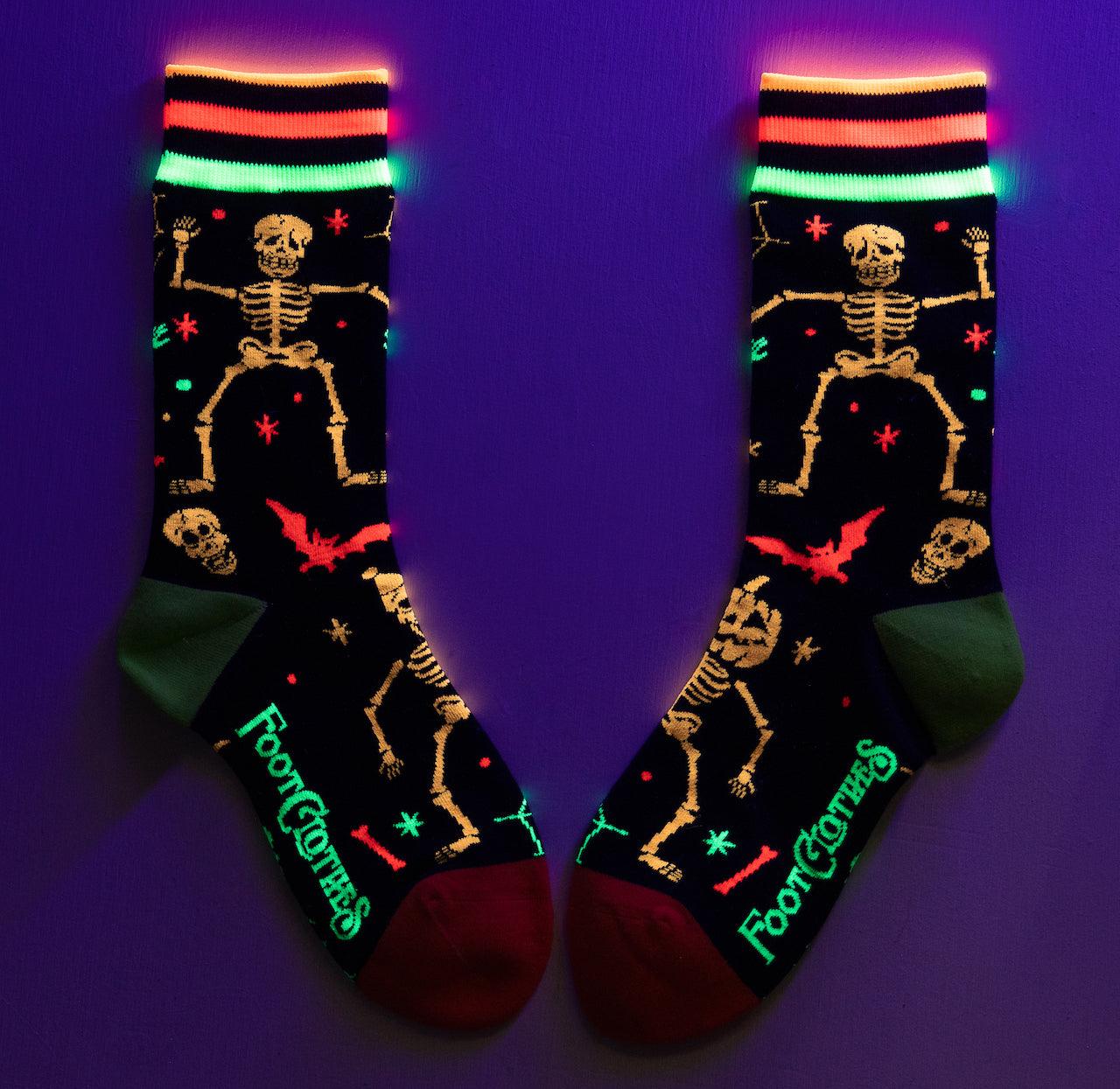 Rave Skeletons Crew Socks - UV Reactive | FootClothes | Socks | 1005
