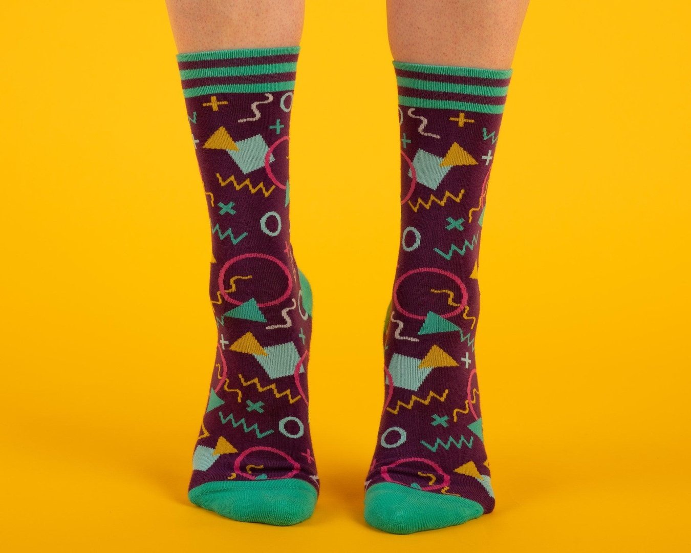 PREORDER Shapin' Up 80s Pattern Crew Socks - FootClothes