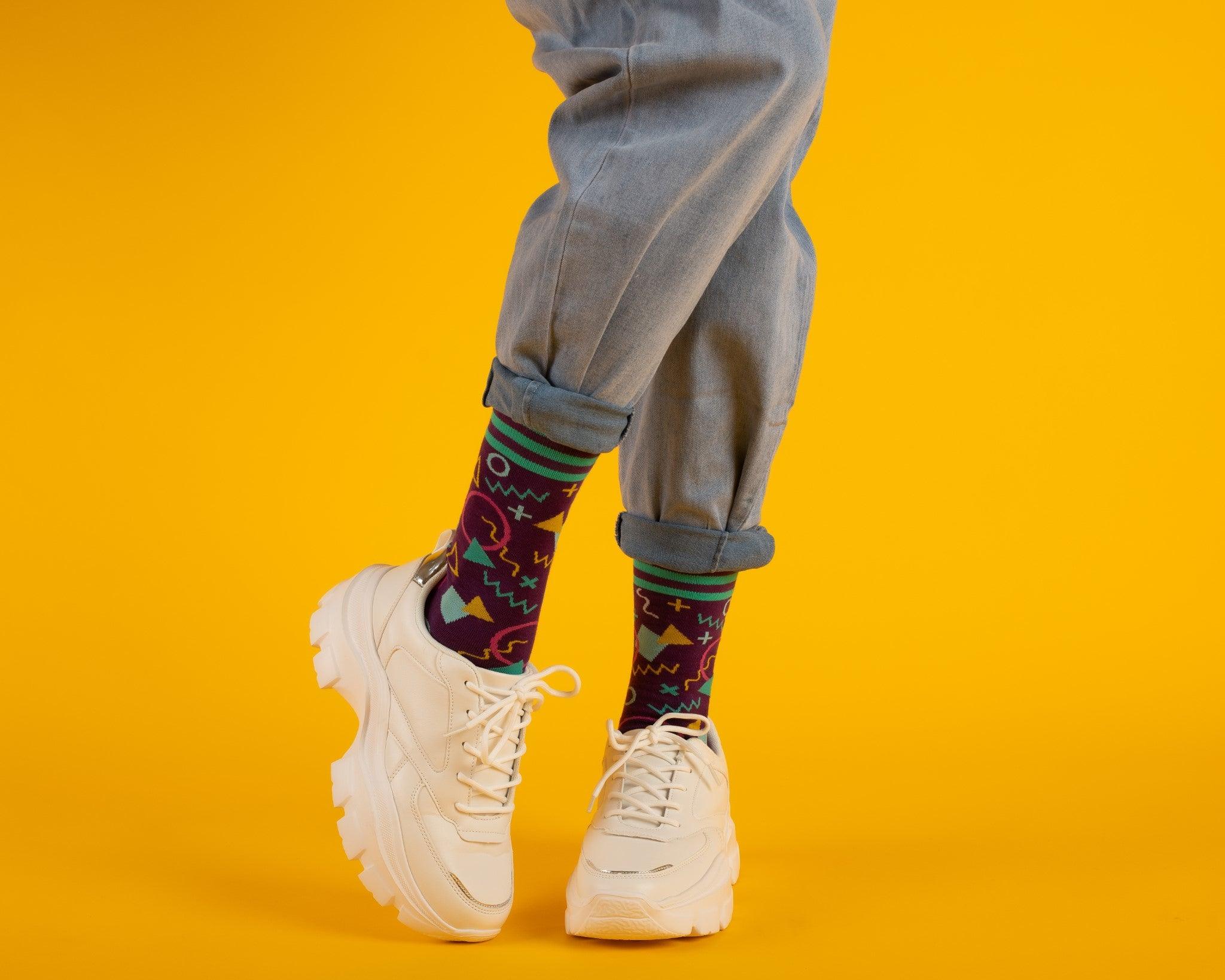 Shapin' Up 80s Pattern Crew Socks | FootClothes | Socks | 1304