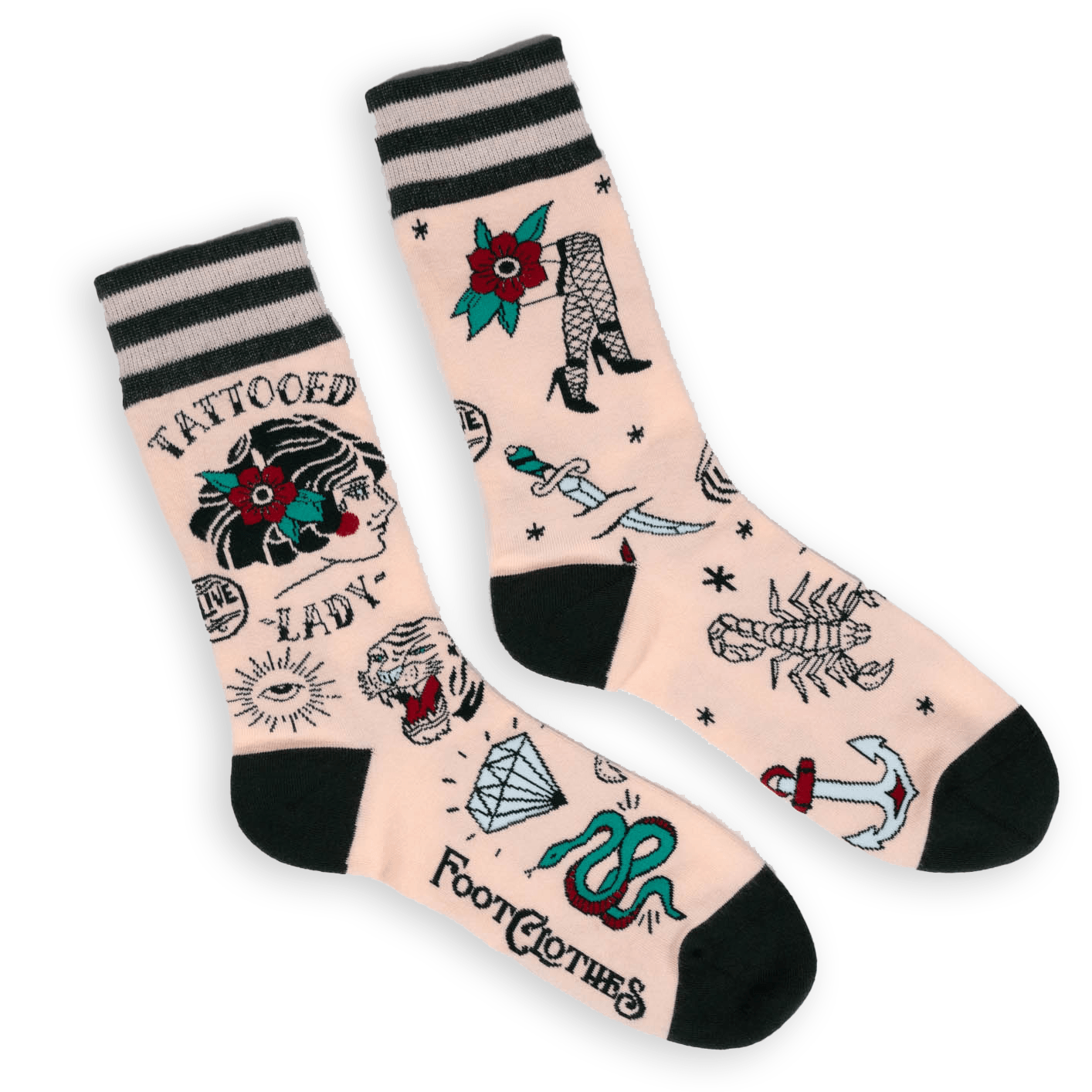 Tattooed Lady Crew Socks | FootClothes | Socks | 0102