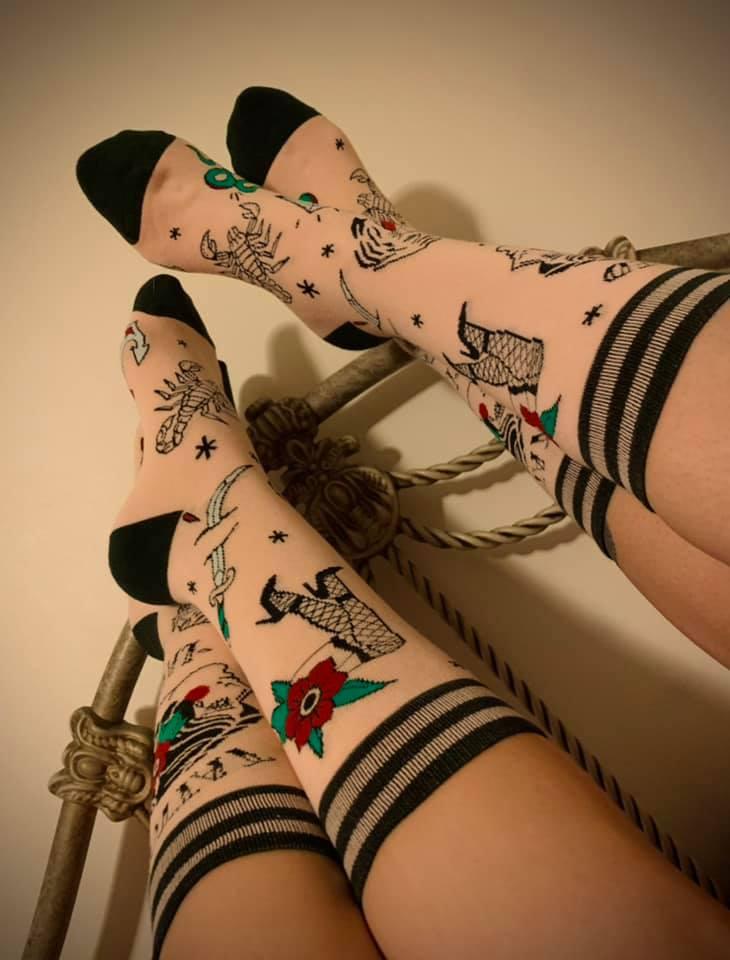Tattooed Lady Crew Socks | FootClothes | Socks | 0102